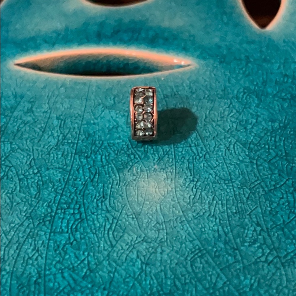 Sterling silver teal clip spacer